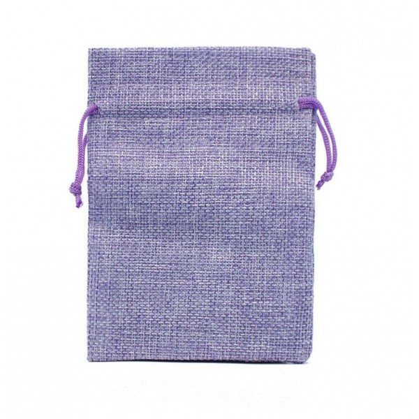 Подарочный мешочек льняной, фиолетовый, С8434