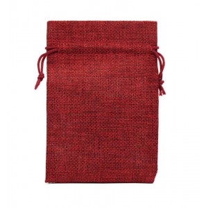 Подарочный мешочек льняной, красный, С8436