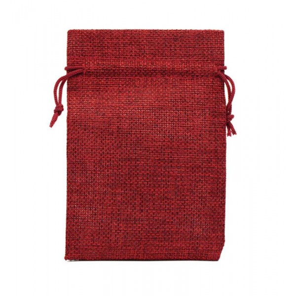 Подарочный мешочек льняной, красный, С8436