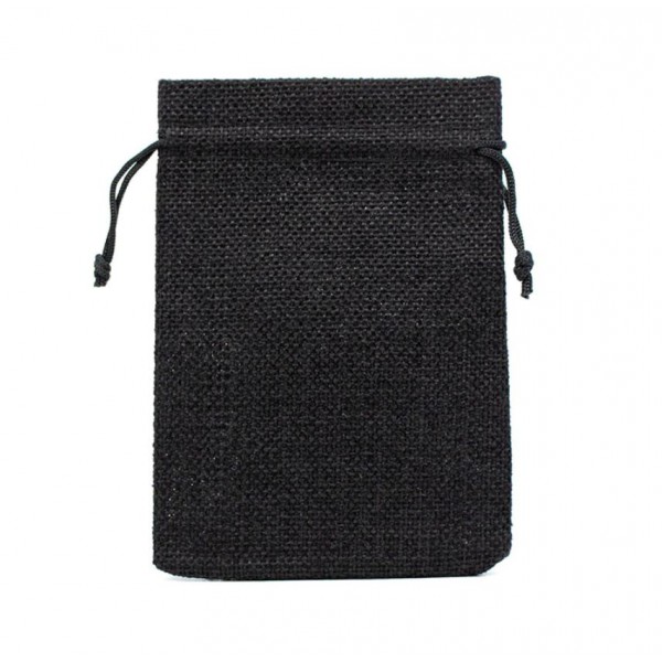 Подарочный мешочек льняной, черный, С8437