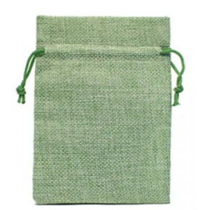 Подарочный мешочек льняной, зеленый, С8442