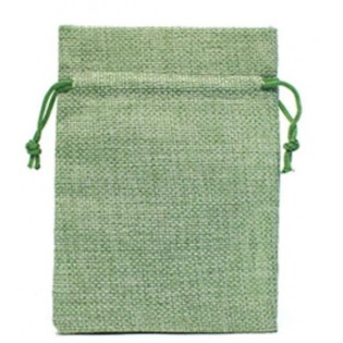 Подарочный мешочек льняной, зеленый