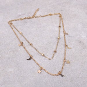 Ожерелье-чокер цепочка "Месяц и звезды", С8508