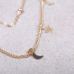 Ожерелье-чокер цепочка "Месяц и звезды", С8508