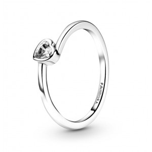 Кольцо "Прозрачное ассиметричное сердце" , С8591