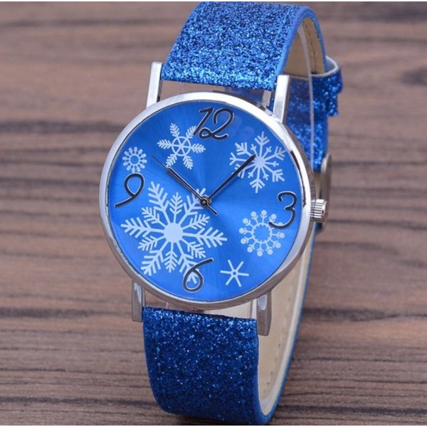 Часы женские "Снежинки", синие, С8827