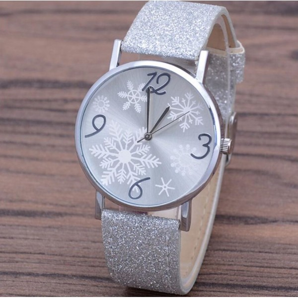 Часы женские "Снежинки", серые, С8829