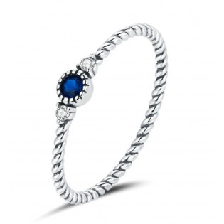 Кольцо из серебра "Синий камень"