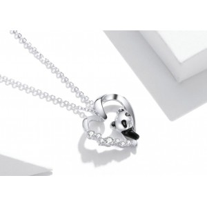 Кулон срібний "Панда в серці", С8955