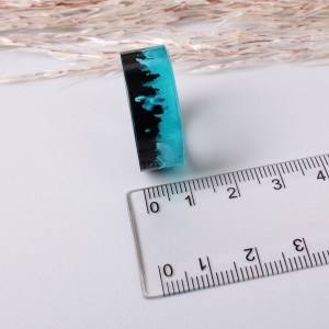 Кольцо из древесной смолы, голубое, С8991