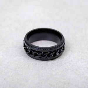 Мужское кольцо спиннер "Цепь", черное, С8996