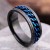 Мужское кольцо спиннер "Цепь", синее