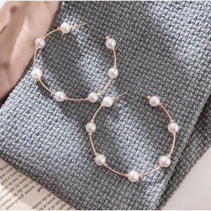 Сережки кільця з перлами, С9105
