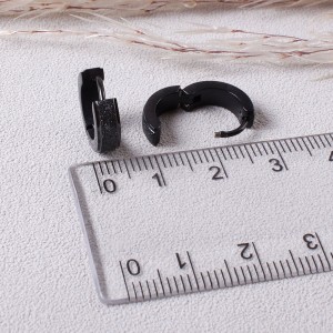 Сережки кольца конго, черные, С9146