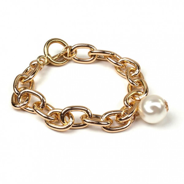 Жіночий браслет ланцюжок з перлами, С9201