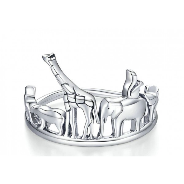 Серебряное кольцо "Животные", С9221