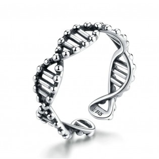 Серебряное кольцо "DNA"
