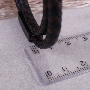 Чоловічий шкіряний браслет, коричневий, С9573