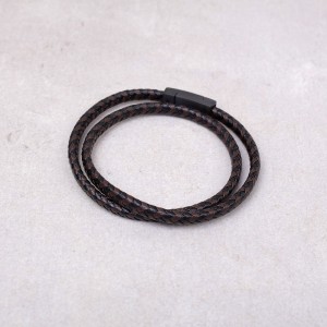Мужской кожаный браслет, коричневый, С9573
