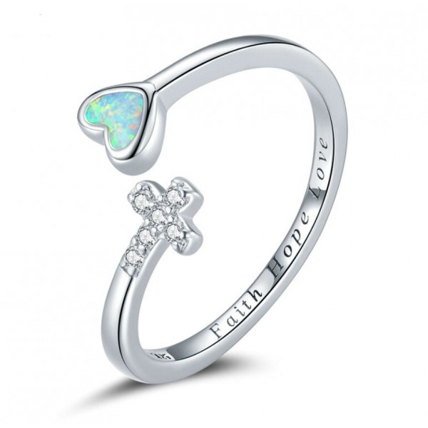 Серебряное кольцо "Вера, надежда, любовь", С9704