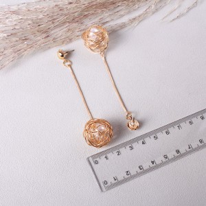 Жіночі сережки "Geometric" з перлами, С9732