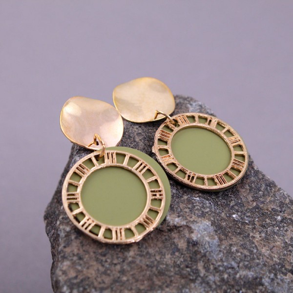 Жіночі сережки "Geometric" зелені, С9733