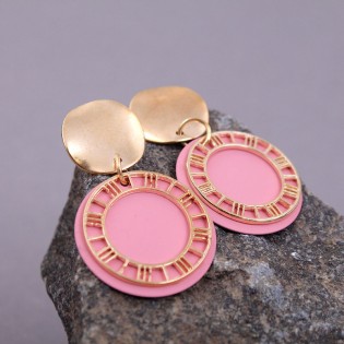 Жіночі сережки "Geometric" рожеві