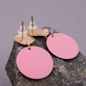 Жіночі сережки "Geometric" рожеві, С9734