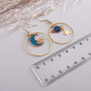 Сережки жіночі "Місяць і зірки", С9802