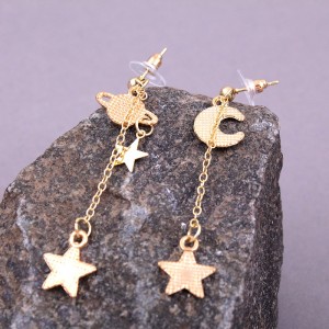 Сережки жіночі "Місяць і зірки", С9803