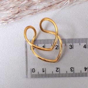 Женское двойное кольцо "Сердце", С9870