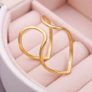 Женское двойное кольцо "Сердце", С9870