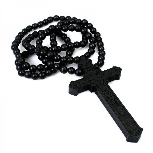 Деревянный крест, черный, С9924