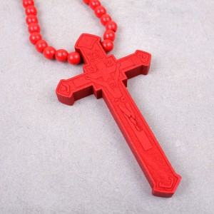 Деревянный крест, красный, С9927
