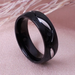 Женское широкое кольцо, черное