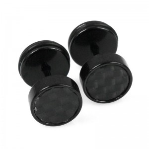 Сережки гвоздики у вигляді гантелі, чорні, С9952
