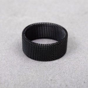 Кольцо "Сетка", черное 10 мм, С10010