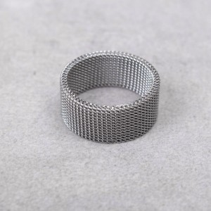 Кольцо "Сетка", серебристое 10 мм, С10011