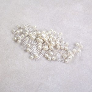 Весільний гребінь для волосся з перлами, С10054