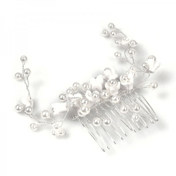 Весільний гребінь для волосся з перлами, С10056