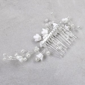 Весільний гребінь для волосся з перлами, С10056