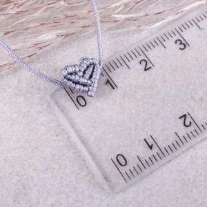 Плетений браслет "Серце",  сірий, С10103