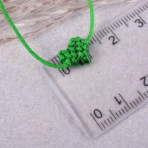Плетений браслет "Серце",  зелений, С10105