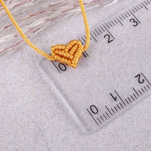 Плетений браслет "Серце",  жовтий, С10109