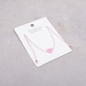 Плетений браслет "Серце",  рожевий, С10110