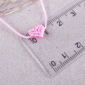 Плетений браслет "Серце",  рожевий, С10110