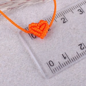 Плетений браслет "Серце",  помаранчевий, С10111