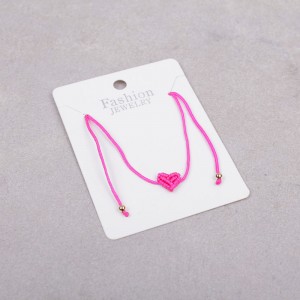 Плетеный браслет "Сердце" розовый, С10112