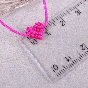 Плетений браслет "Серце",  рожевий, С10112