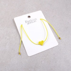 Плетений браслет "Серце",  жовтий, С10113